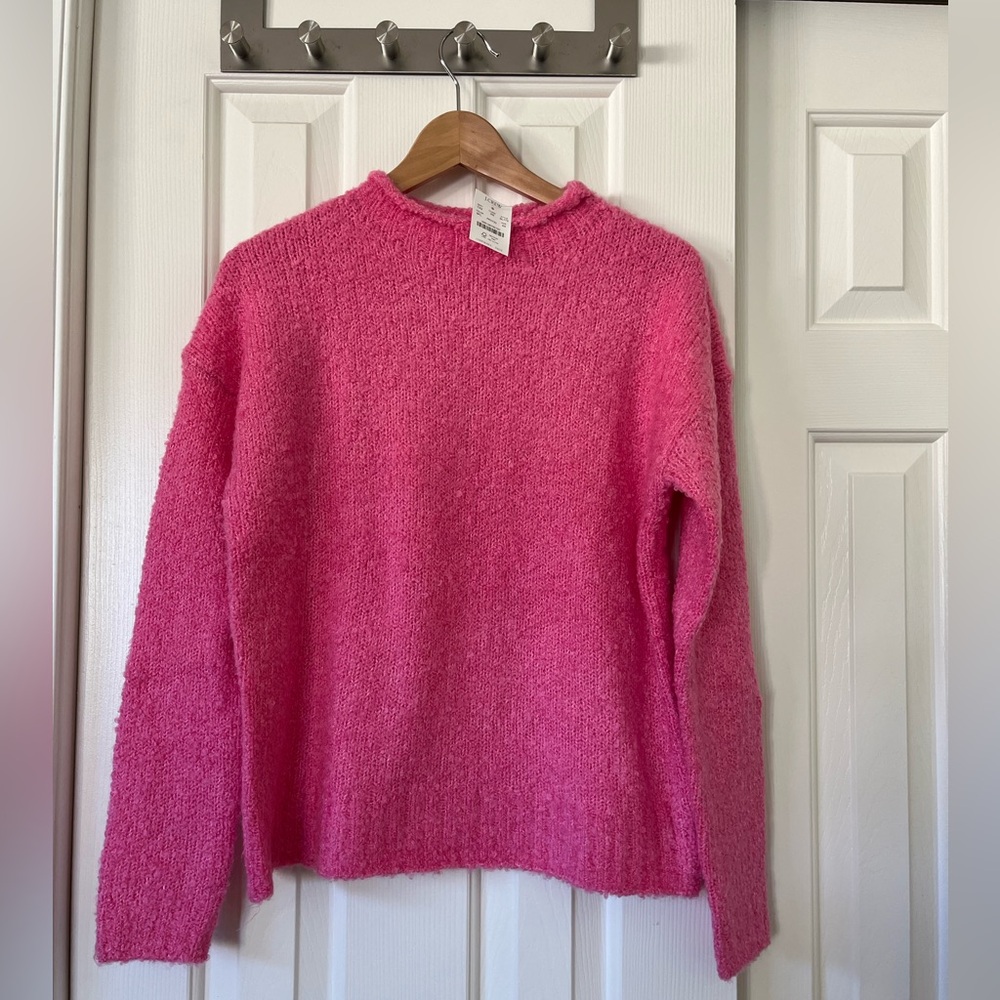 J. Crew super soft bright pink sweater, size XS and NWT